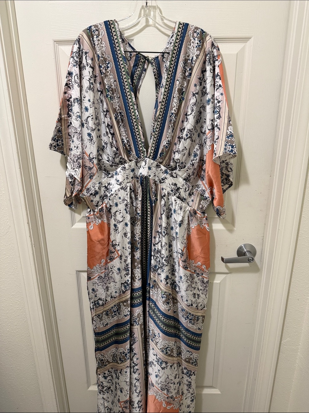Fashion Nova 3X  Blue, Green and Cream Floral Bohemian style dress. - Picture 2 of 10